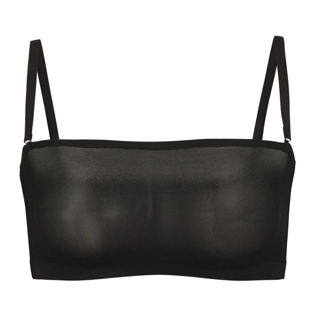 SKIMS SHEER SCULPT BANDEAU IN ONYX BLACK